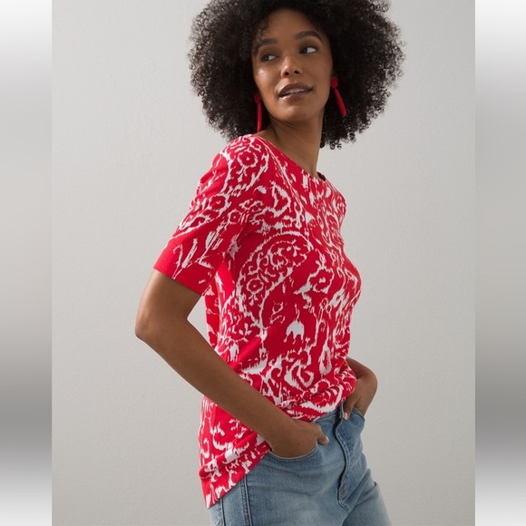 Chico's Tops - Plus size Chico’s Pima Everyday Paisley Elbow Tee size 4